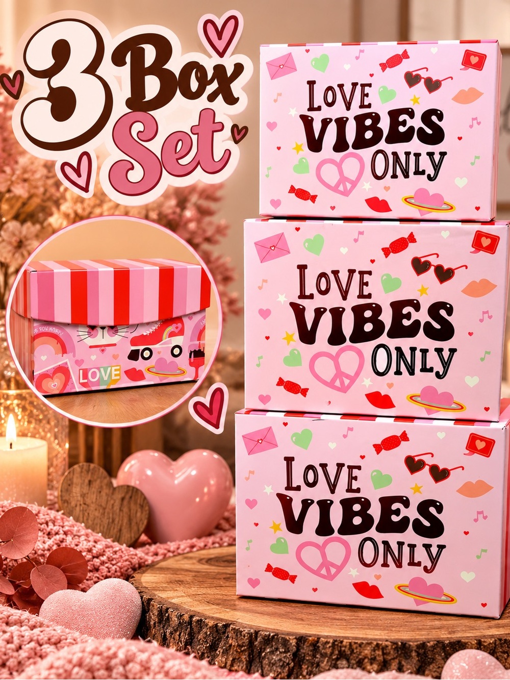Love Vibes Only Gift Box Set - 3 Pack